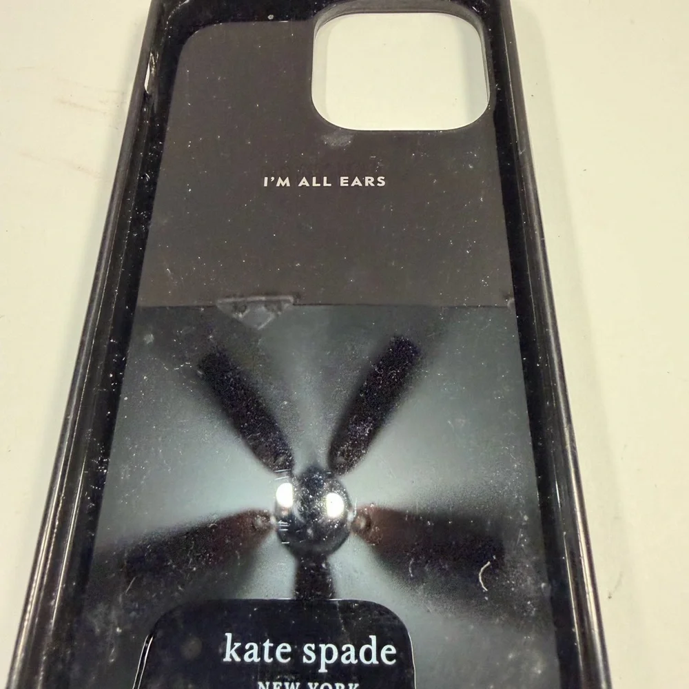 kate spade Black Phone Case with Gold & Silver Studs 14 pro max